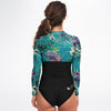 dos - Combi surf manches longues MITI caraco Orchidees Turquoise II Couleurs Lagon