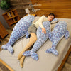 Couleurs Lagon - Jouet Peluche Oreiller Baleine Bleu 3D 50-110cm - exemple d'emploi coussins de lit tailles