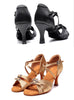 noir et cher 7.5cm - Chaussure de danse latine professionnelle boucle avant réglable - Couleurs Lagon