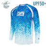 bleu lagon - Couleurs Lagon - Chemise de Pêche Respirante Lycra Manches Longues UV50+ CAMOUFLAGE OCEAN PELAGIC