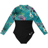 dos a plat - Combi surf manches longues MITI caraco Orchidees Turquoise II Couleurs Lagon