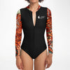 zip av - Combi surf manches longues MITI caraco Gorgone Couleurs Lagon
