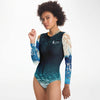 Combi surf manches longues MITI caraco Bleu Marine Couleurs Lagon