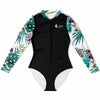 a plat av - Combi surf manches longues MITI caraco Blanc Hibiscus Couleurs Lagon