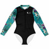 av a plat - Combi surf manches longues MITI caraco Orchidees Turquoise II Couleurs Lagon