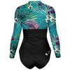 dos 3d - Combi surf manches longues MITI caraco Orchidees Turquoise II Couleurs Lagon