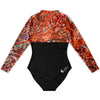 dos a plat - Combi surf manches longues MITI caraco Gorgone Couleurs Lagon