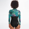 dos - Combi surf manches longues MITI caraco Orchidees Turquoise II Couleurs Lagon