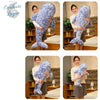 Couleurs Lagon - Jouet Peluche Oreiller Baleine Bleu 3D 50-110cm - tailles avec personne