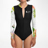 zip av - Combi surf manches longues MITI caraco Hibiscus Couleurs Lagon