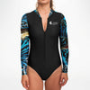 zip av - Combi surf manches longues MITI caraco Benitier Couleurs Lagon