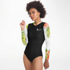 pose - Combi surf manches longues MITI caraco Hibiscus Couleurs Lagon
