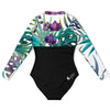 dos a plat - Combi surf manches longues MITI caraco Orchidees Couleurs Lagon