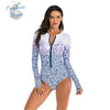 avant zip ouvert - Combi Surf Manche Longue Push-Up BLEU CORAIL - Couleurs Lagon
