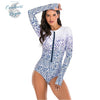 avant zip fermé - Combi Surf Manche Longue Push-Up BLEU CORAIL - Couleurs Lagon