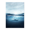 dauphin sous la surface - Toile impression d'art bleu océan blanc beige apnée dauphin requin - Couleurs Lagon