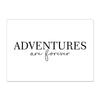 texte ADVENTURES - Toile impression d'art bleu océan blanc beige apnée dauphin requin - Couleurs Lagon