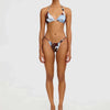 avant plan large - Bikini Brésilien Floral Bleu Marron – Maillot de Bain Sexy et Confortable - Couleurs Lagon