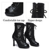 confortable et zip - Chaussures de Danse Latine à Talons Hauts – Modèle LUNA II Noir Rouge - Couleurs Lagon