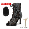 PU noir 11 styletto - Chaussures de Danse Latine à Talons Hauts – Modèle LUNA II Strass Styletto Noir - Couleurs Lagon