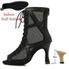 nubuck T6 cubain - Chaussures de Danse Latine Noires à Talons Hauts – Modèle LUNA - Couleurs Lagon