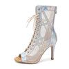 argent - Chaussures de Danse Latine à Talons Hauts – Modèle LUNA II Brillant Outdoor - Couleurs Lagon