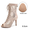 beige PU 9.5 styletto - Chaussures de Danse Latine à Talons Hauts – Modèle LUNA II Brillant Outdoor - Couleurs Lagon