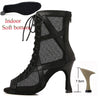 nubuck T7.5cm cubain - Chaussures de Danse Latine Noires à Talons Hauts – Modèle LUNA - Couleurs Lagon