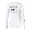 Couleurs Lagon - Chemise de Pêche Respirante Lycra Manches Longues UV50+ PELAGIC Performance Femmes - Blanc Marlin