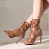 presentation - Chaussures de Danse Latine à Talons Hauts – Modèle LUNA II Strass Styletto Noir - Couleurs Lagon