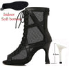 nubuck T8.5 styletto - Chaussures de Danse Latine Noires à Talons Hauts – Modèle LUNA - Couleurs Lagon