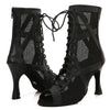 cote gauche & droite - Chaussures de Danse Latine Noires à Talons Hauts – Modèle LUNA - Couleurs Lagon