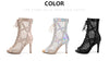 couleurs - Chaussures de Danse Latine à Talons Hauts – Modèle LUNA II Brillant Outdoor - Couleurs Lagon