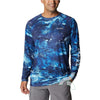 Couleurs Lagon - Chemise de Pêche Respirante Lycra Manches Longues UV50+ COLUMBIA PFG - bleu atlantique