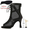 nubuck T9 cubain - Chaussures de Danse Latine Noires à Talons Hauts – Modèle LUNA - Couleurs Lagon