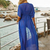 dos robe fermée - Robe Tunique de plage longue SANTORINO - Couleurs Lagon
