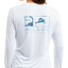 Couleurs Lagon - Chemise de Pêche Respirante Lycra Manches Longues UV50+ PELAGIC Performance Femmes - gros plan dos blanc