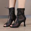 gauche - Chaussures de Danse Latine Noires à Talons Hauts – Modèle LUNA - Couleurs Lagon