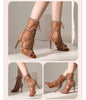 modele show marron - Chaussures de Danse Latine à Talons Hauts – Modèle LUNA II Strass Styletto Noir - Couleurs Lagon