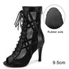 noir PU 9.5 styletto - Chaussures de Danse Latine à Talons Hauts – Modèle LUNA II Brillant Outdoor - Couleurs Lagon