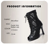 info produit - Chaussures de Danse Latine à Talons Hauts – Modèle LUNA II Noir Rouge - Couleurs Lagon