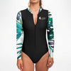 zip avant - Combi surf manches longues MITI caraco Orchidees Couleurs Lagon