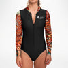 zip av - Combi surf manches longues MITI caraco Gorgone Couleurs Lagon