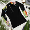 Couleurs Lagon - Lycra Rashguard Homme UV50+ NOIR FLORALE HIBISCUS