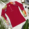 Couleurs Lagon - Lycra Rashguard Homme UV50+ CARMIN FLORALE HIBISCUS II