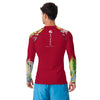 Couleurs Lagon - Lycra Rashguard Homme UV50+ CARMIN FLORALE HIBISCUS II