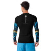 dos - Lycra Compression Homme UV50+ NOIR Manchette Benitier Bleu 2 - Couleurs Lagon