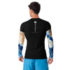 dos - Lycra Compression Homme UV50+ NOIR Manchette Ocean - Couleurs Lagon