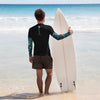 dos plage surf - Lycra Compression Homme UV50+ NOIR Manchette Benitier Bleu - Couleurs Lagon