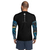dos - Lycra Compression Homme UV50+ NOIR Manchette Benitier Bleu - Couleurs Lagon